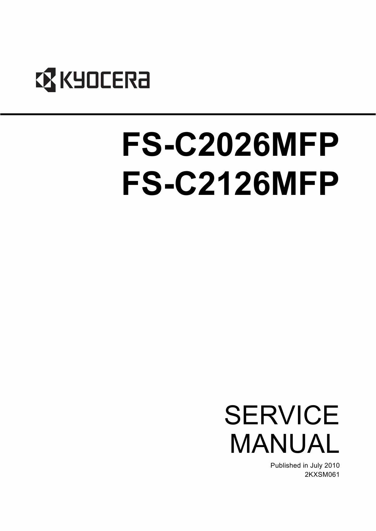 KYOCERA ColorMFP FS-C2026MFP C2126MFP Parts and Service Manual-1